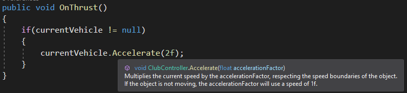 Exemple de documentation d'une fonction indiquée dans Visual Studio